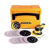 Mirka DEROS 5650CV / Exzenter-Schleifer Schleifmaschine mit Zentral-Absaugung, 2 Schleifteller und Klett im Case / für Ø 125mm & Ø 150mm Schleifpapier / 5,0mm Hub / MID5650202CA, Kabelgebunden